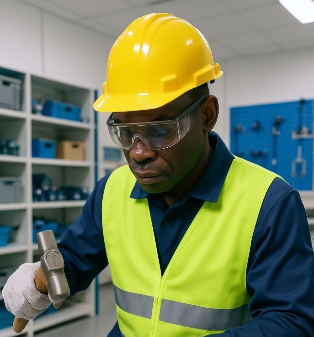 Fundi with proper safety equipment and professional tools